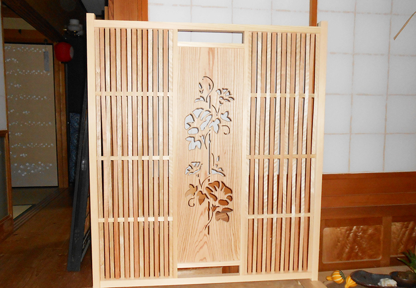 衝立(朝顔):玄関からの目隠し用